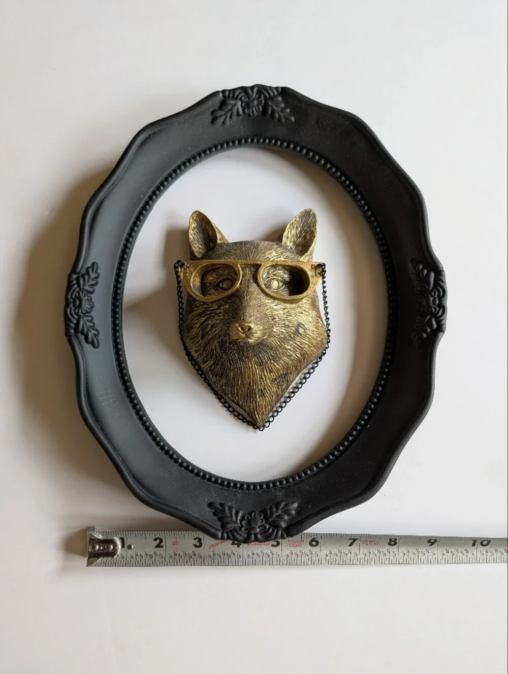 Gold 3D Fox Head Wall Accent with Glasses And Frame